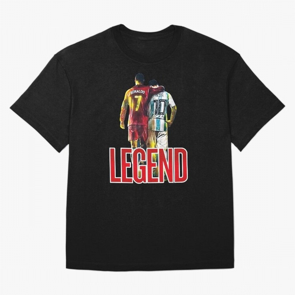 LEGEND MESSI & RONALDO POSTER Oversized T-Shirt Back the Journey through FIFA World Cup 2026 for Fans of Neymar, Haaland and Cristiano Ronaldo and Netherlands, Bringing Tournament Hype, Historic Matchups, Family Viewing Parties and Global Sports