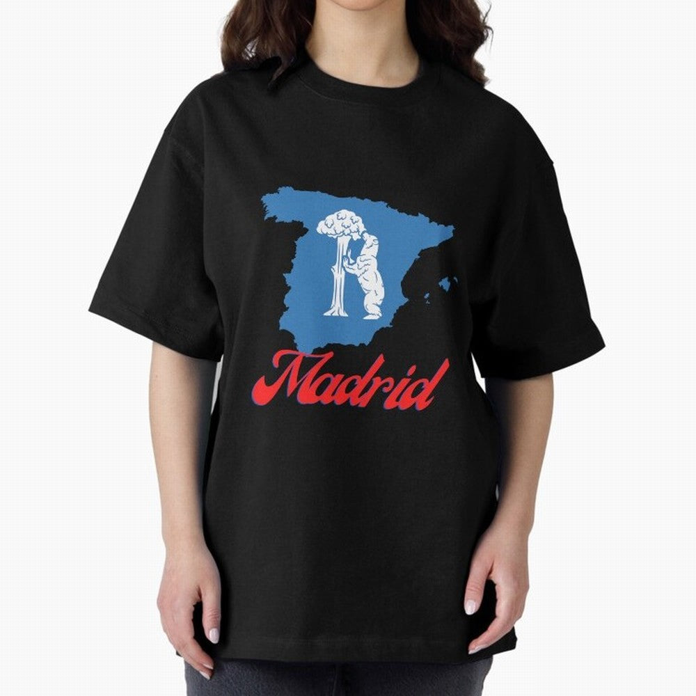 Madrid Bear Strawberry Tree Oversized T-Shirt Stand Proud for the FIFA World Cup 2026 USA Canada Mexico Journey through Messi and Cristiano Ronaldo Highlights, England and Germany Pride, Football Passion, Legendary Performances, Festival Vibes and