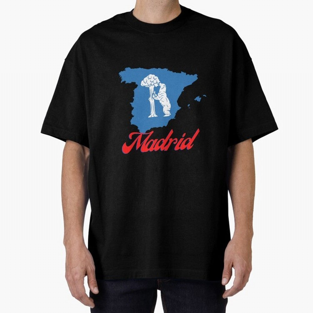 Madrid Bear Strawberry Tree Oversized T-Shirt Stand Proud for the FIFA World Cup 2026 USA Canada Mexico Journey through Messi and Cristiano Ronaldo Highlights, England and Germany Pride, Football Passion, Legendary Performances, Festival Vibes and