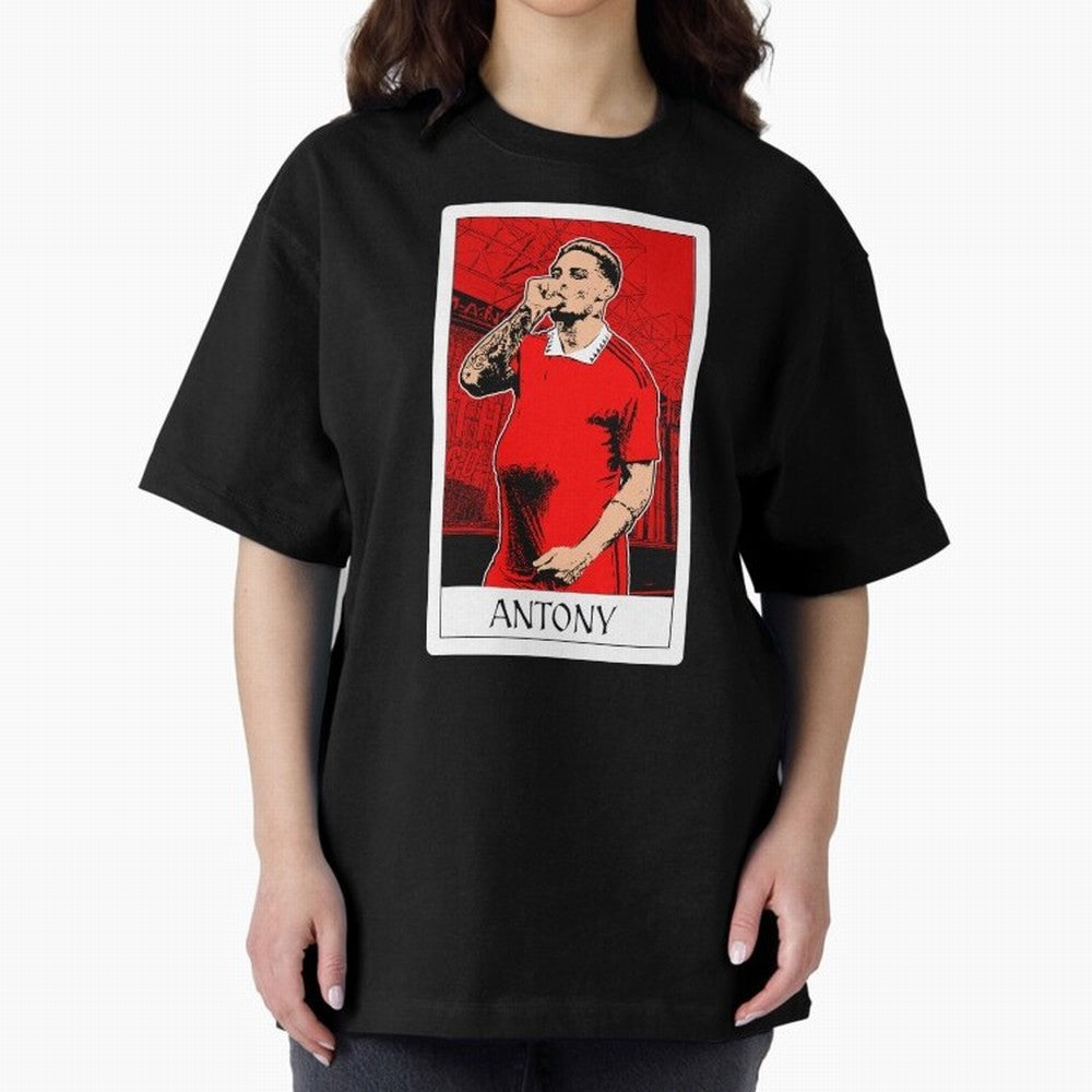 Antony Oversized T-Shirt Represent Fans Who Live for FIFA World Cup 2026 for Fans of Haaland and Mbappe and Germany, Bringing Retro Football Energy, Iconic Rivalries, Trophy Chase Drama and Stadium Atmosphere; Perfect for Supporters Who Want Bold