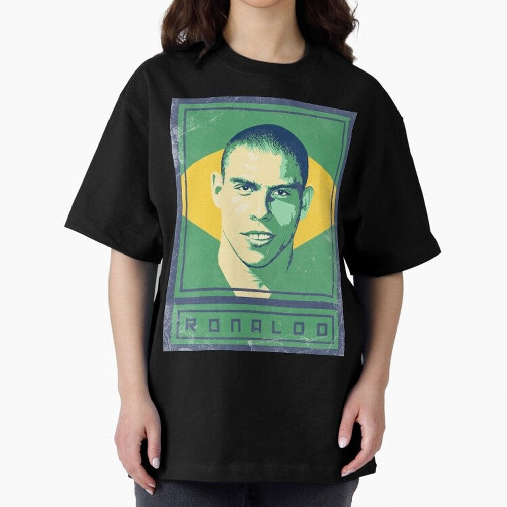 Ronaldo Brasil Oversized T-Shirt Back Your Heroes with Global Football Passion for FIFA World Cup 2026, Celebrating Neymar, Netherlands, Championship Spirit, Famous Goals, Roaring Crowds and International Football Unity; Great for Watch Parties,