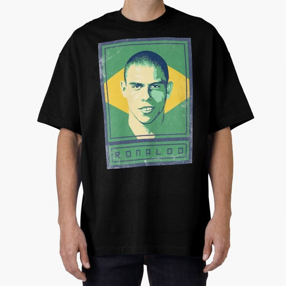 Ronaldo Brasil Oversized T-Shirt Back Your Heroes with Global Football Passion for FIFA World Cup 2026, Celebrating Neymar, Netherlands, Championship Spirit, Famous Goals, Roaring Crowds and International Football Unity; Great for Watch Parties,