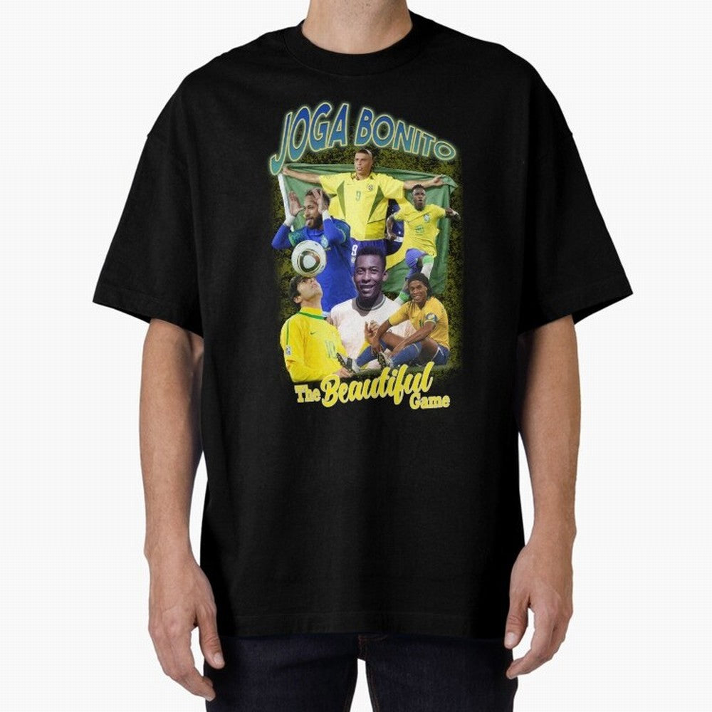 Joga Bonito Brazil Oversized T-Shirt Feel the Trophy Chase of Match Day Hype around FIFA World Cup 2026 USA Canada Mexico, Neymar, Haaland and Cristiano Ronaldo, Argentina, Champion Mindset, Group Stage Buzz, Knockout Tension and Passionate Fan