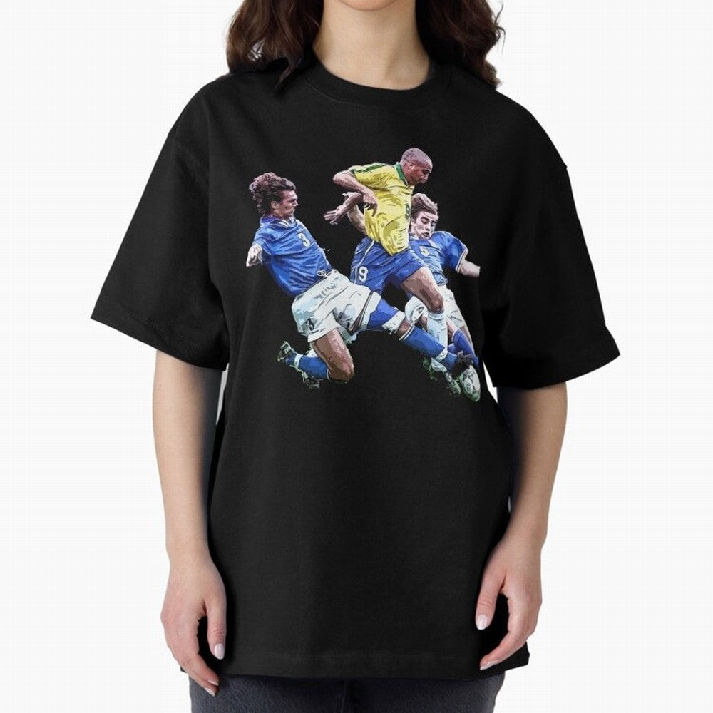 Ronaldo vs Maldini & Cannavaro Oversized T-Shirt Spotlight FIFA World Cup 2026 Group Stage for Fans of Messi, Neymar and Mbappe and England, Bringing Tournament Hype, Historic Matchups, Family Viewing Parties and Global Sports Pride; Built for