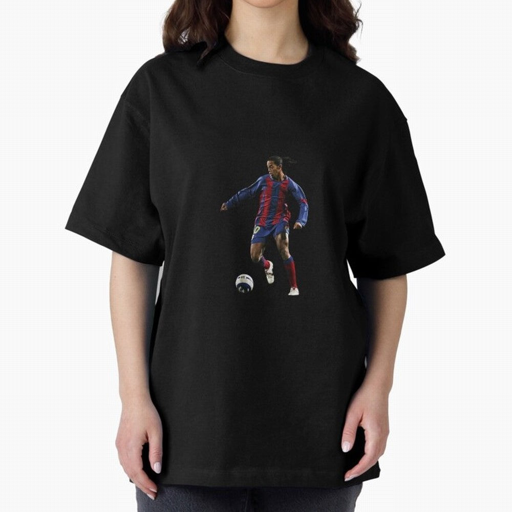 Ronaldinho Gaucho Oversized T-Shirt Keep the Legacy of FIFA World Cup 2026 USA Canada Mexico Spirit, Connected to France, Mbappe, Retro Football Energy, Iconic Rivalries, Trophy Chase Drama and Stadium Atmosphere; Great for Watch Parties, Sports