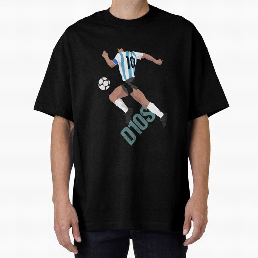 D10S Oversized T-Shirt Honor Football Greatness during Global Football Passion for FIFA World Cup 2026 USA Canada Mexico, Inspired by Cristiano Ronaldo, Haaland and CR7, Portugal, Football Festival Excitement, Trophy Ambitions, Country Rivalries