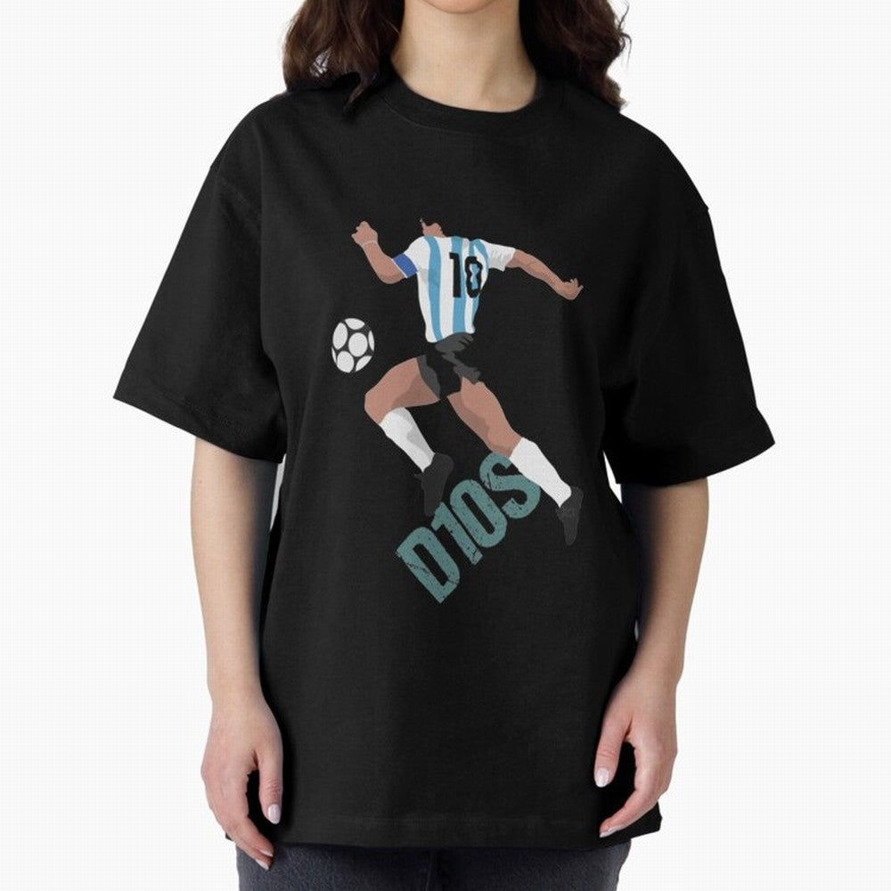 D10S Oversized T-Shirt Honor Football Greatness during Global Football Passion for FIFA World Cup 2026 USA Canada Mexico, Inspired by Cristiano Ronaldo, Haaland and CR7, Portugal, Football Festival Excitement, Trophy Ambitions, Country Rivalries