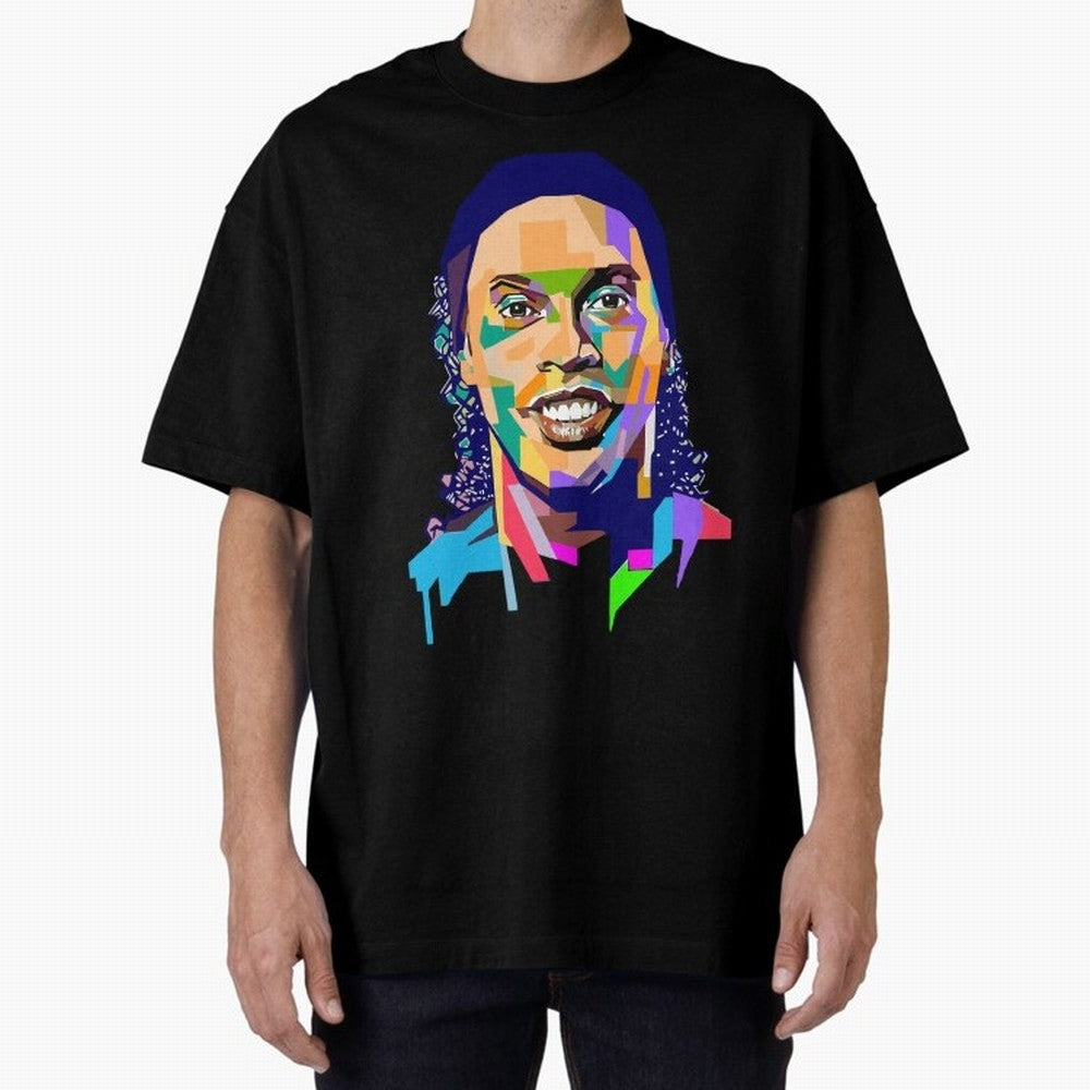 Ronaldinho Oversized T-Shirt Celebrate Fan Favorites in Global Football Passion for FIFA World Cup 2026 Group Stage, with Cristiano Ronaldo, Haaland and CR7, Spain, Match Day Excitement, Supporter Culture, Golden Goals and Global Football Passion;