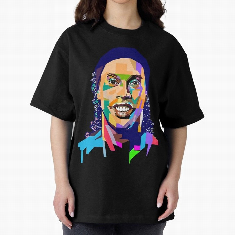 Ronaldinho Oversized T-Shirt Celebrate Fan Favorites in Global Football Passion for FIFA World Cup 2026 Group Stage, with Cristiano Ronaldo, Haaland and CR7, Spain, Match Day Excitement, Supporter Culture, Golden Goals and Global Football Passion;