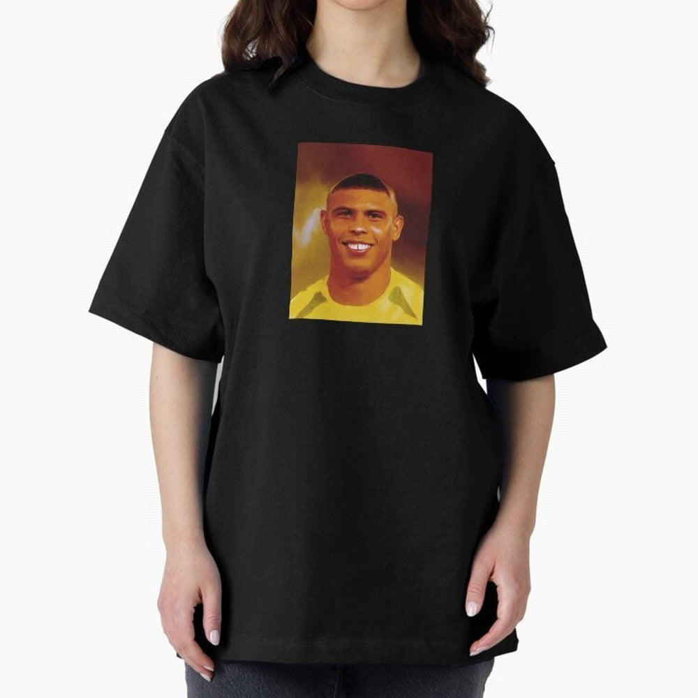 Ronaldo Nazario Digital Painting Oversized T-Shirt Celebrate Fan Favorites in FIFA World Cup 2026 Spirit, Featuring Portugal, Spain and Germany, Messi and Cristiano Ronaldo, Sports Nostalgia, International Competition, Famous Players and