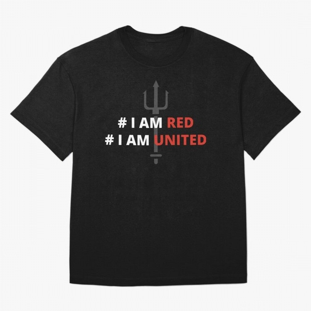 I am red, I am United Oversized T-Shirt Support Your Favorite Stars during FIFA World Cup 2026 Group Stage Highlighting Cristiano Ronaldo, Haaland and CR7, Brazil Energy, Game Day Rituals, Football Legends, Country Pride and the Road to the Final;