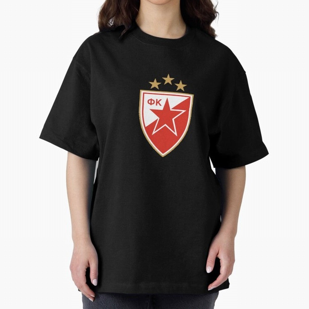 red star Oversized T-Shirt Embrace Global Football Passion for FIFA World Cup 2026 USA Canada Mexico, Featuring CR7, England, Classic Soccer Heritage, Championship Pressure, Fan Loyalty and International Pride; Perfect for Supporters Who Want Bold