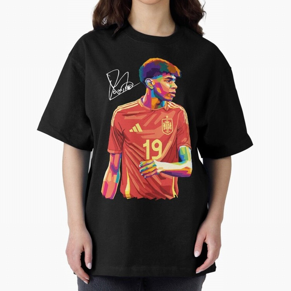 Lamine Yamal Pop Art Oversized T-Shirt Join Supporters Worldwide for the FIFA World Cup 2026 Group Stage Journey through Messi and Cristiano Ronaldo Highlights, Argentina and Brazil Pride, Supporter Pride, Iconic Celebrations, Legendary Names and