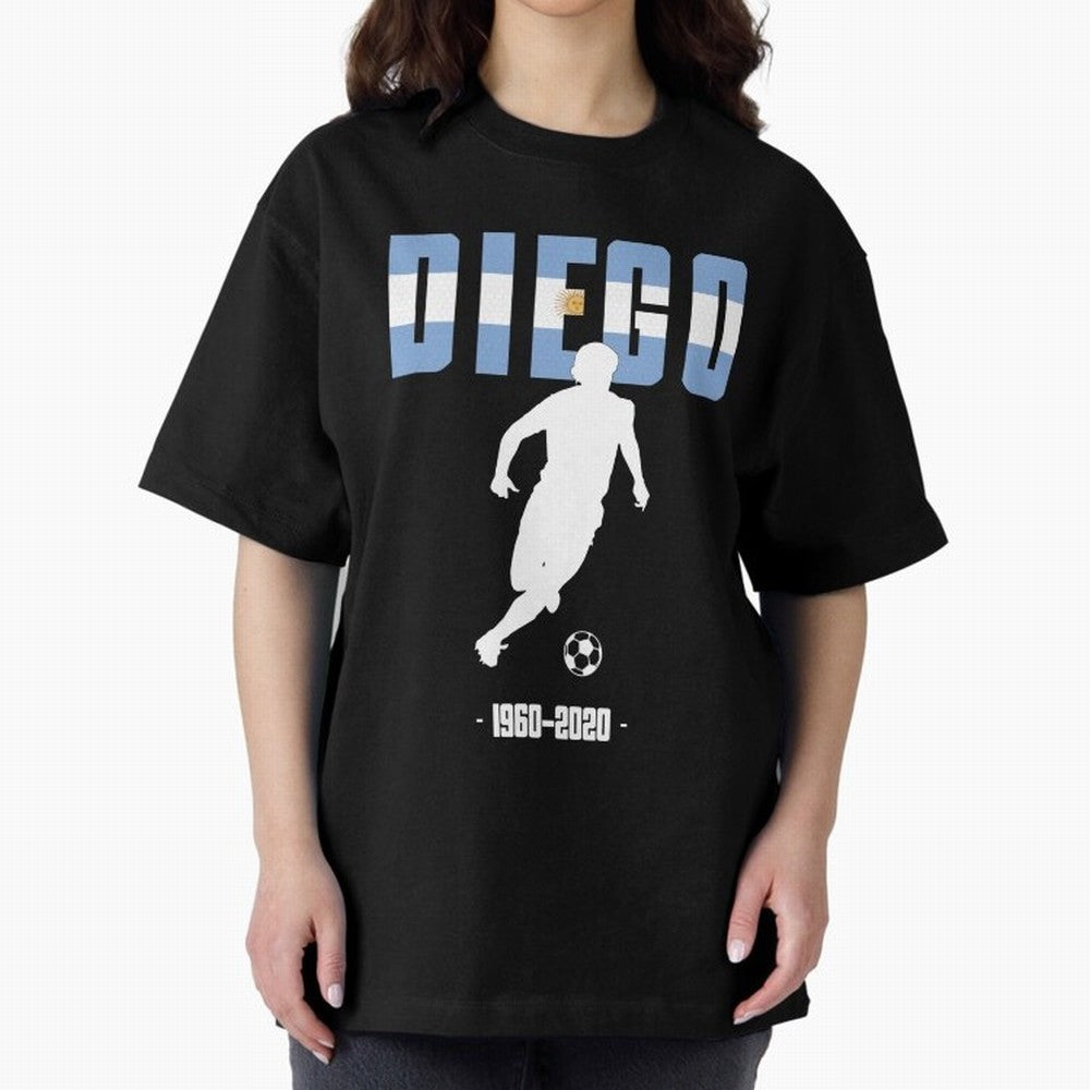 Diego 1960-2020 Oversized T-Shirt Bring Global Tournament Vibes to Match Day Hype around FIFA World Cup 2026, CR7 and Messi, Brazil, Match Day Excitement, Supporter Culture, Golden Goals and Global Football Passion; Made for Die Hard Supporters,