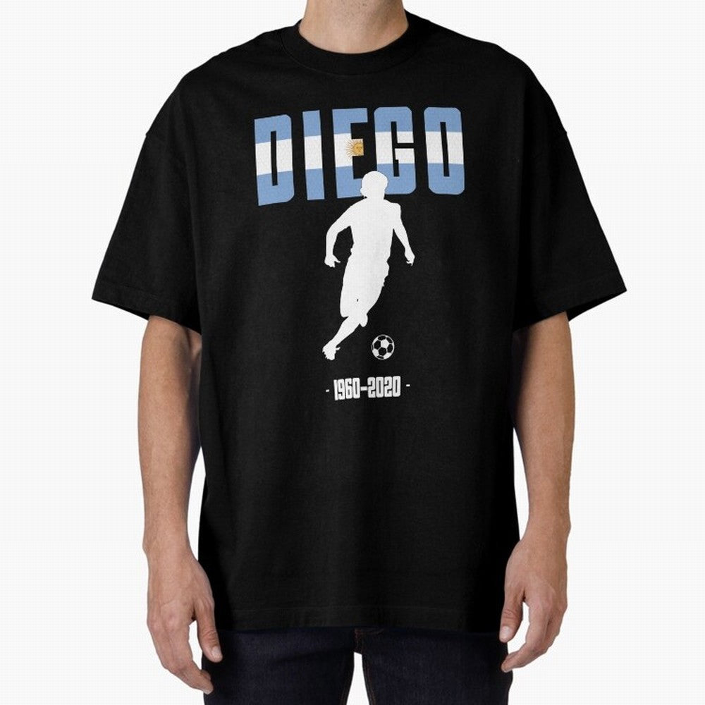 Diego 1960-2020 Oversized T-Shirt Bring Global Tournament Vibes to Match Day Hype around FIFA World Cup 2026, CR7 and Messi, Brazil, Match Day Excitement, Supporter Culture, Golden Goals and Global Football Passion; Made for Die Hard Supporters,