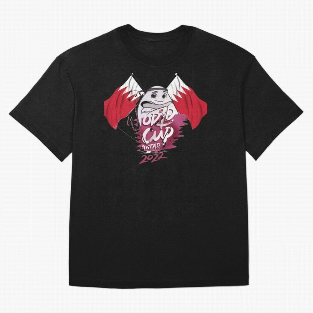 qatar mascot Oversized T-Shirt Step into Match Day Hype around FIFA World Cup 2026 USA Canada Mexico, Messi, CR7 and Mbappe, Argentina, Champion Mindset, Group Stage Buzz, Knockout Tension and Passionate Fan Culture; Ideal for Passionate Fans Who