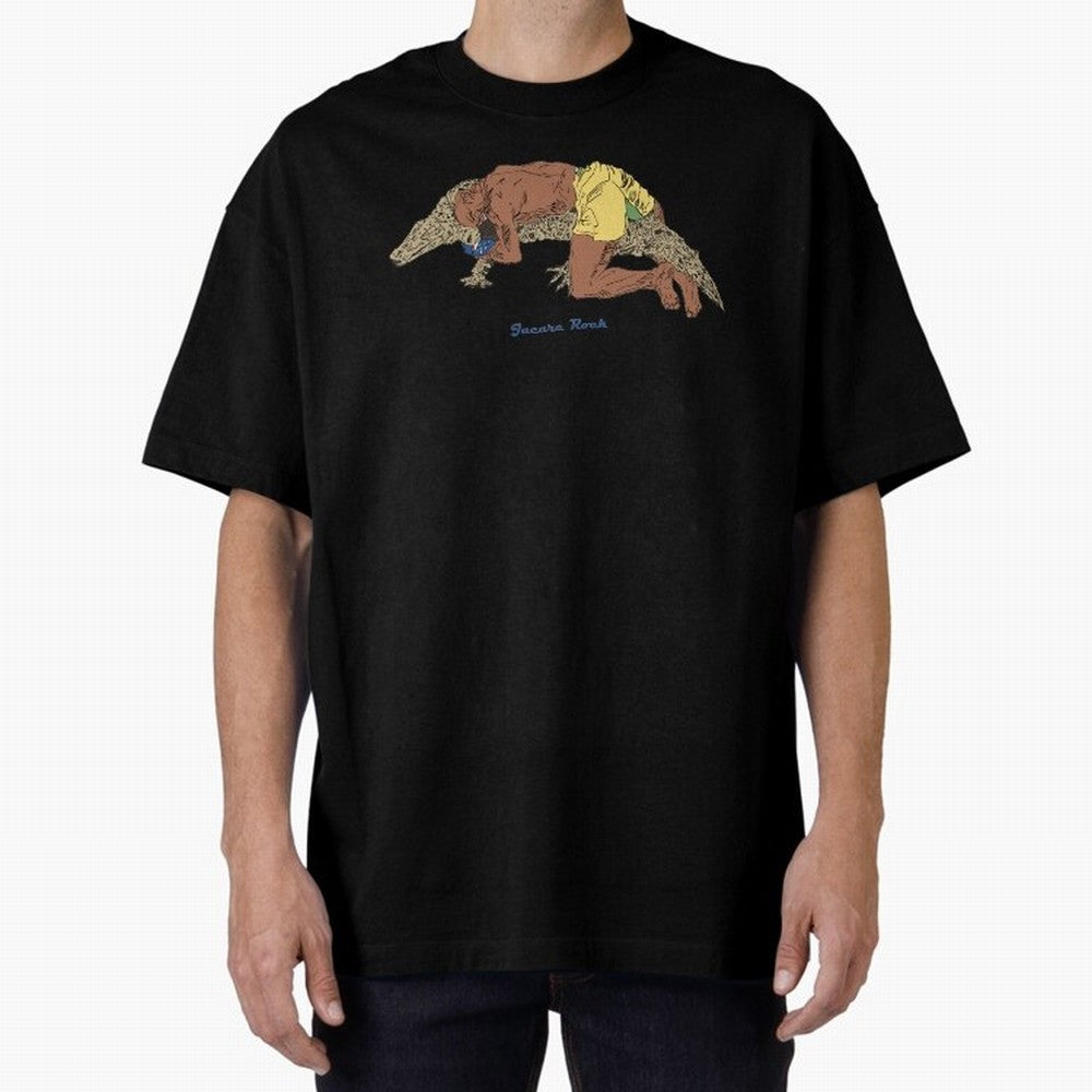 jacare rock Oversized T-Shirt Honor the Football Icons of FIFA World Cup 2026 for Fans of Mbappe and Neymar and Brazil, Portugal and Argentina, Bringing Retro Football Energy, Iconic Rivalries, Trophy Chase Drama and Stadium Atmosphere; Ideal for