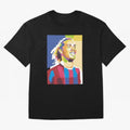 Ronaldinho in Pop Art Portrait Style Oversized T-Shirt Turn Football Passion into FIFA World Cup 2026 Spirit, Centered on Argentina, France and Brazil, Neymar, Global Supporter Spirit, Legendary Goals, National Colors and Tournament Celebration;