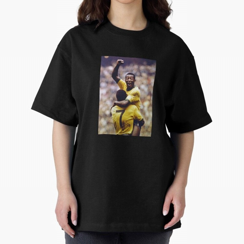 Pel¨¦'s Brilliance: Vintage 1970 World Cup Hero Print Oversized T-Shirt Back Your Heroes with FIFA World Cup 2026 for Fans of Cristiano Ronaldo, Haaland and CR7 and France, Bringing Stadium Memories, Football Loyalty, International Chants and
