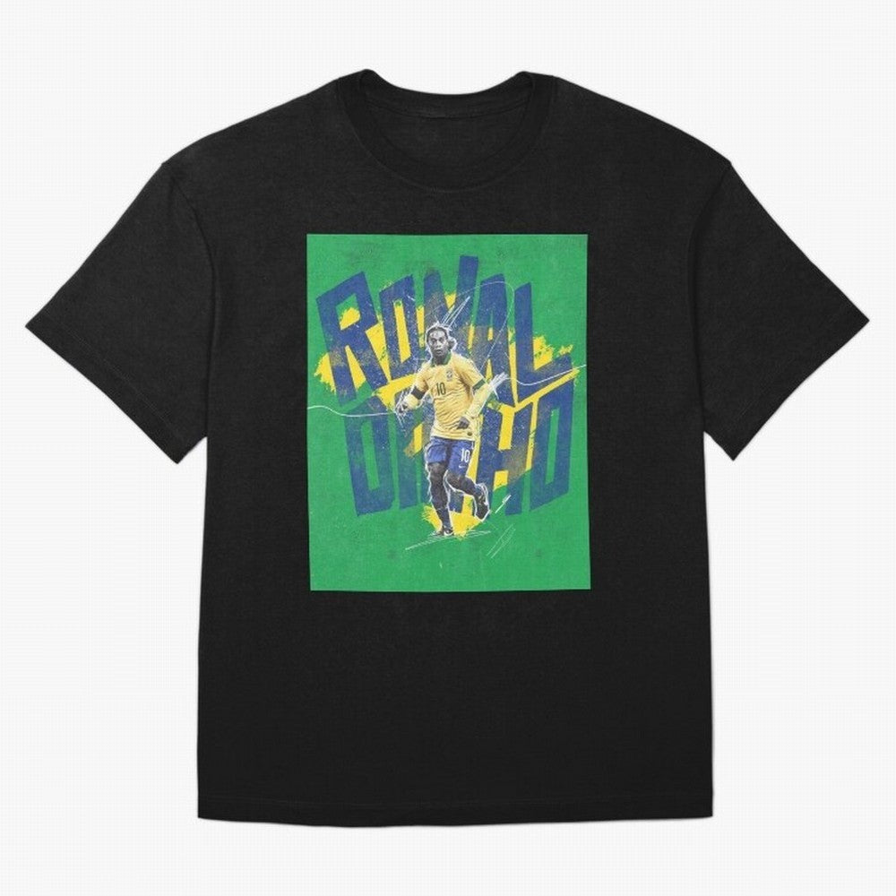 Wallpaper Ronaldinho Art Oversized T-Shirt Honor FIFA World Cup 2026 Spirit, Highlighting England, France and Netherlands, Mbappe and Neymar, Stadium Chants, National Pride, Trophy Dreams and Unforgettable Football Memories; Created for Match Day