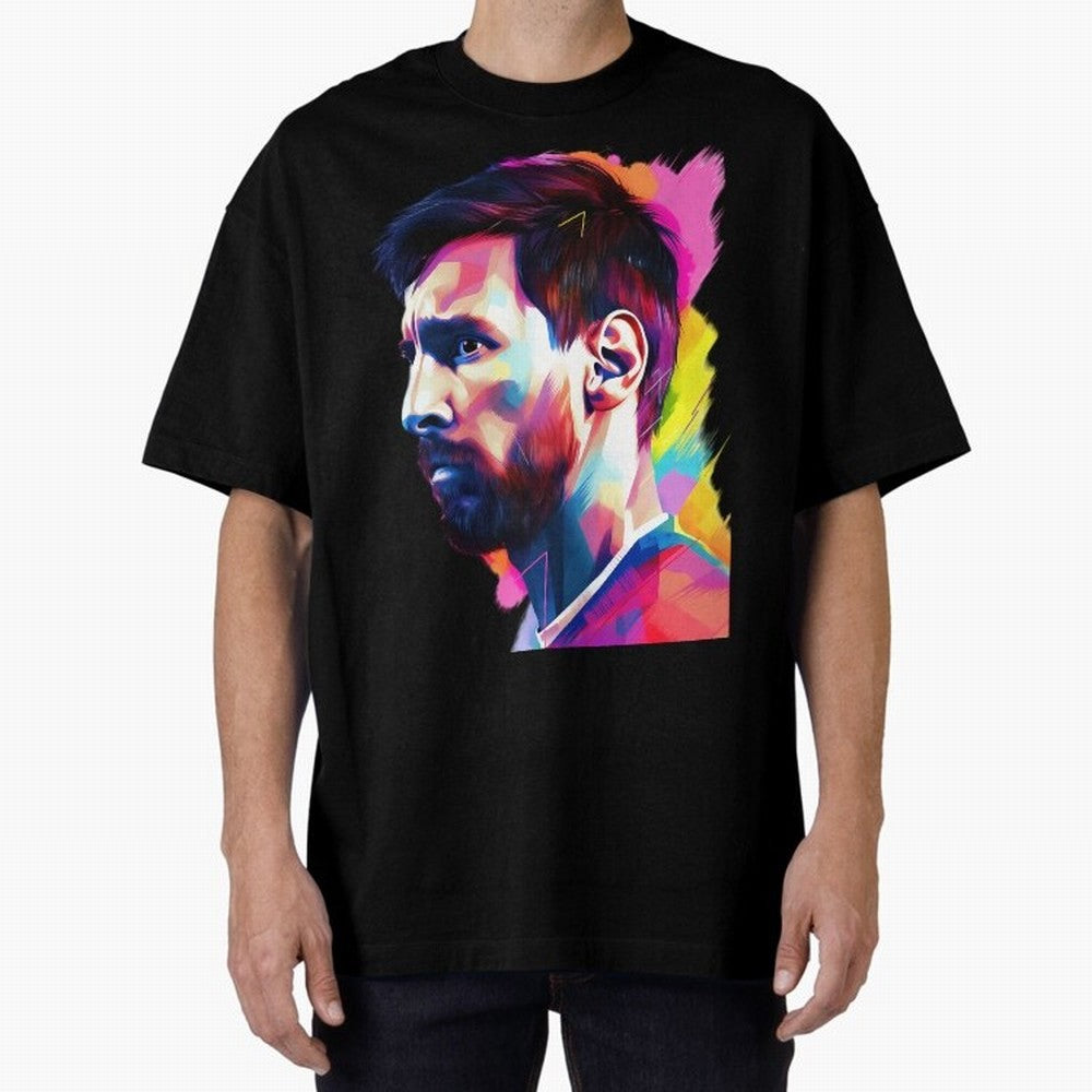 GOAT Messi - illustration Oversized T-Shirt Feel the Trophy Chase of FIFA World Cup 2026 Spirit, Centered on Brazil, Portugal and Argentina, Neymar, Stadium Memories, Football Loyalty, International Chants and Championship Tradition; Great for