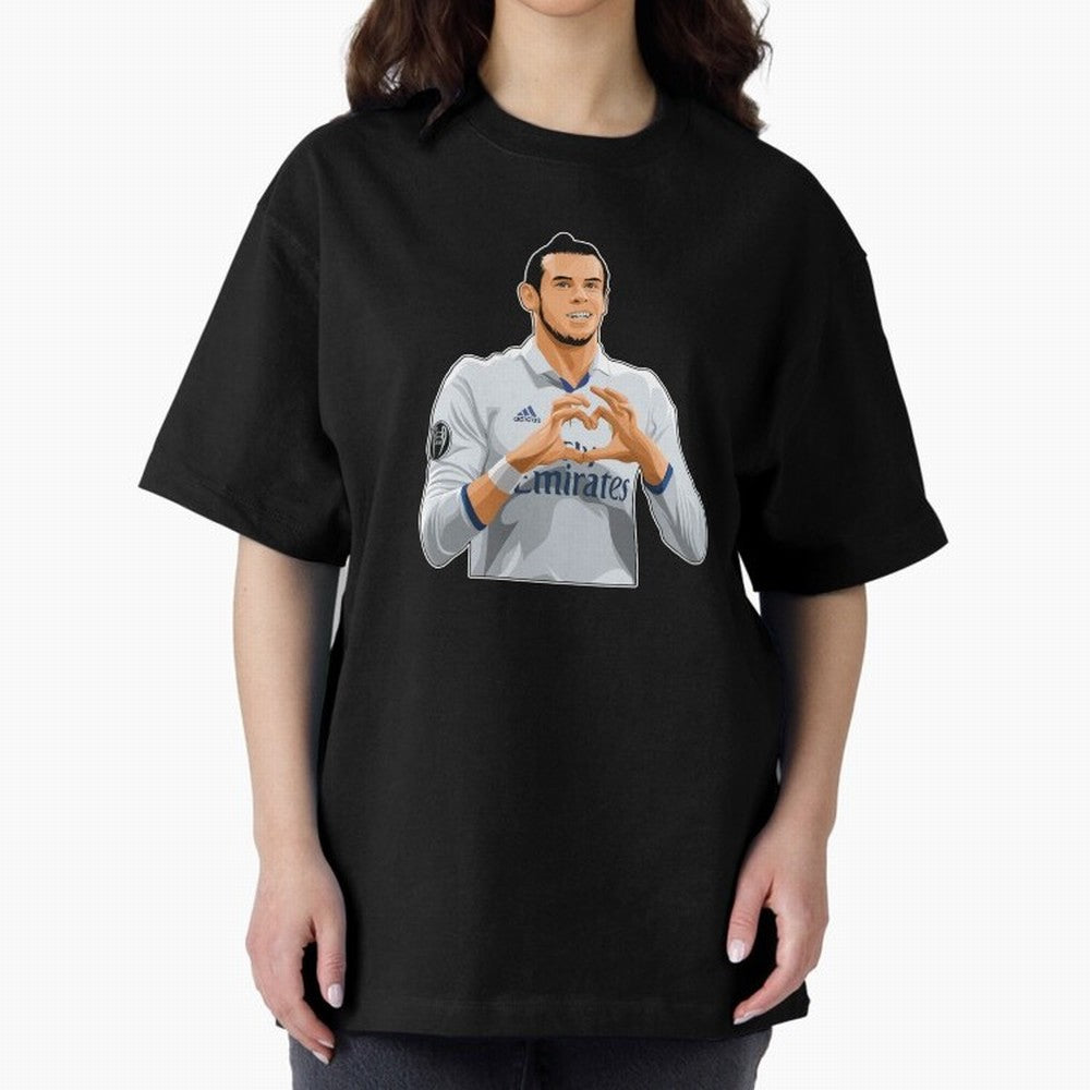 Gareth Bale Love Sign Celebration Oversized T-Shirt Show Passion for the Stars of FIFA World Cup 2026 Group Stage Spirit, Driven by Brazil, Portugal and Argentina, Neymar, Haaland and Cristiano Ronaldo, Worldwide Fan Energy, Dramatic Goals, Stadium