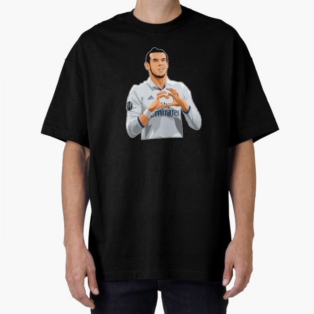 Gareth Bale Love Sign Celebration Oversized T-Shirt Show Passion for the Stars of FIFA World Cup 2026 Group Stage Spirit, Driven by Brazil, Portugal and Argentina, Neymar, Haaland and Cristiano Ronaldo, Worldwide Fan Energy, Dramatic Goals, Stadium
