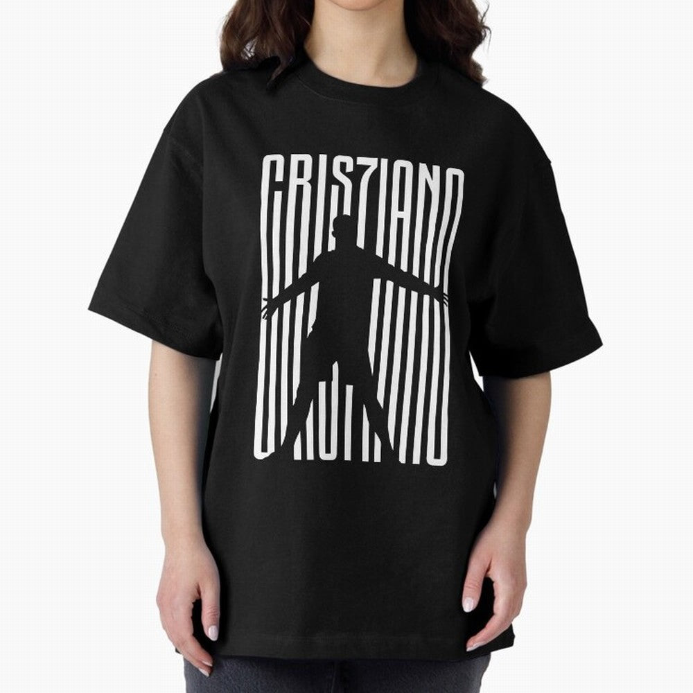 Christiano Ronaldo Icon black Jersey 2023 Oversized T-Shirt Represent Fans Who Live for Match Day Hype around FIFA World Cup 2026 Group Stage, Mbappe, Portugal, Football Passion, Legendary Performances, Festival Vibes and Supporter Community; Great