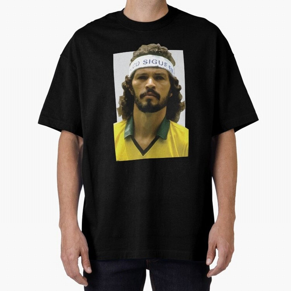 Scrates Football legend Oversized T-Shirt Turn Up for Match Day Hype around FIFA World Cup 2026, Haaland and Mbappe, Spain, Tournament Hype, Historic Matchups, Family Viewing Parties and Global Sports Pride; Created for Match Day Parties, Soccer