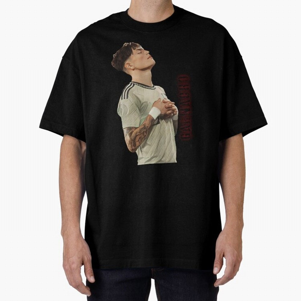 Alejandro Garnacho Oversized T-Shirt Feel the Heartbeat of FIFA World Cup 2026 USA Canada Mexico Featuring Messi, CR7 and Mbappe, Brazil, Portugal and Argentina Energy, Vintage Soccer Flavor, Modern Football Stars, National Flags and Final Night