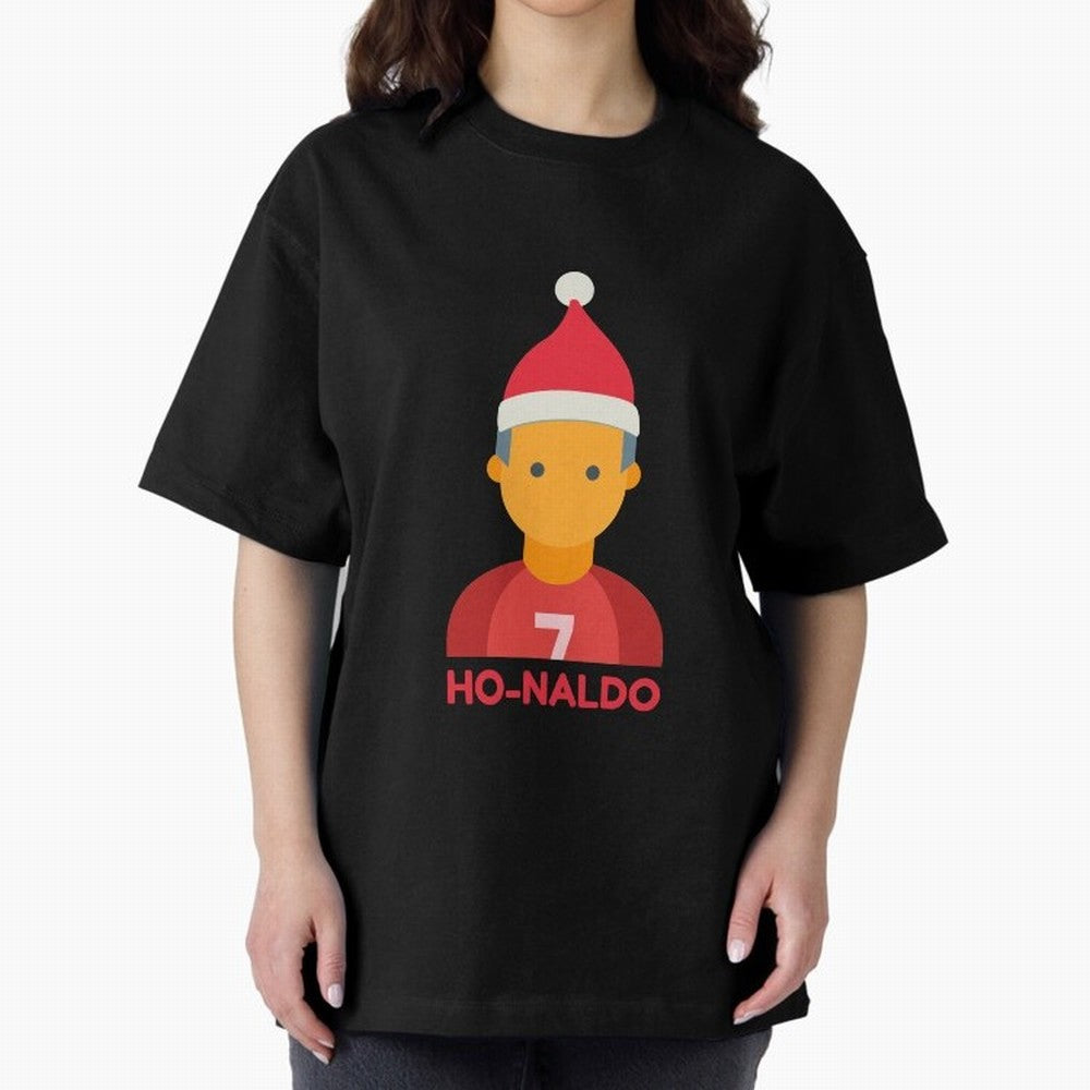 HO-NALDO - Funny Ronaldo Christmas Oversized T-Shirt Honor Champions and Dreams in Global Football Passion for FIFA World Cup 2026 Group Stage, with Messi, CR7 and Mbappe, Brazil, Portugal and Argentina, Match Day Excitement, Supporter Culture,