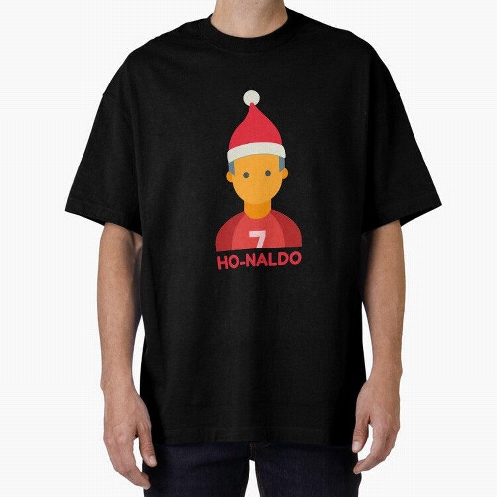HO-NALDO - Funny Ronaldo Christmas Oversized T-Shirt Honor Champions and Dreams in Global Football Passion for FIFA World Cup 2026 Group Stage, with Messi, CR7 and Mbappe, Brazil, Portugal and Argentina, Match Day Excitement, Supporter Culture,