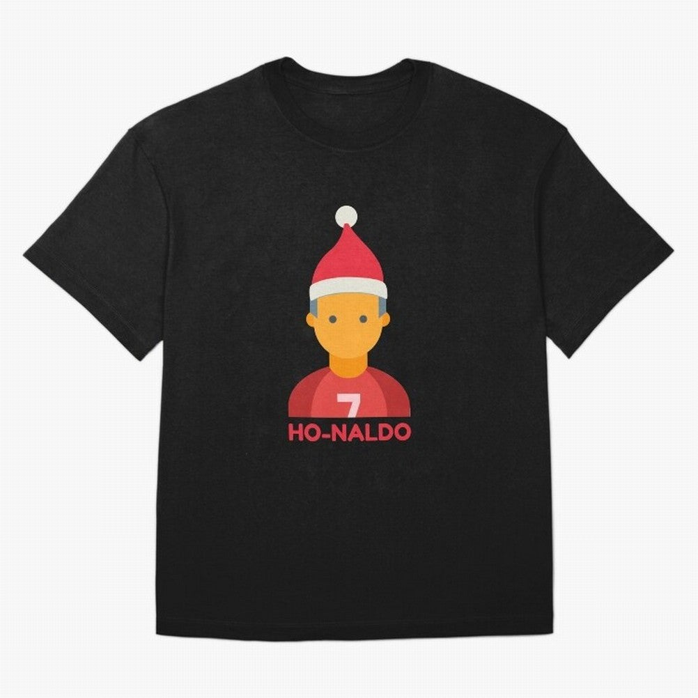 HO-NALDO - Funny Ronaldo Christmas Oversized T-Shirt Honor Champions and Dreams in Global Football Passion for FIFA World Cup 2026 Group Stage, with Messi, CR7 and Mbappe, Brazil, Portugal and Argentina, Match Day Excitement, Supporter Culture,