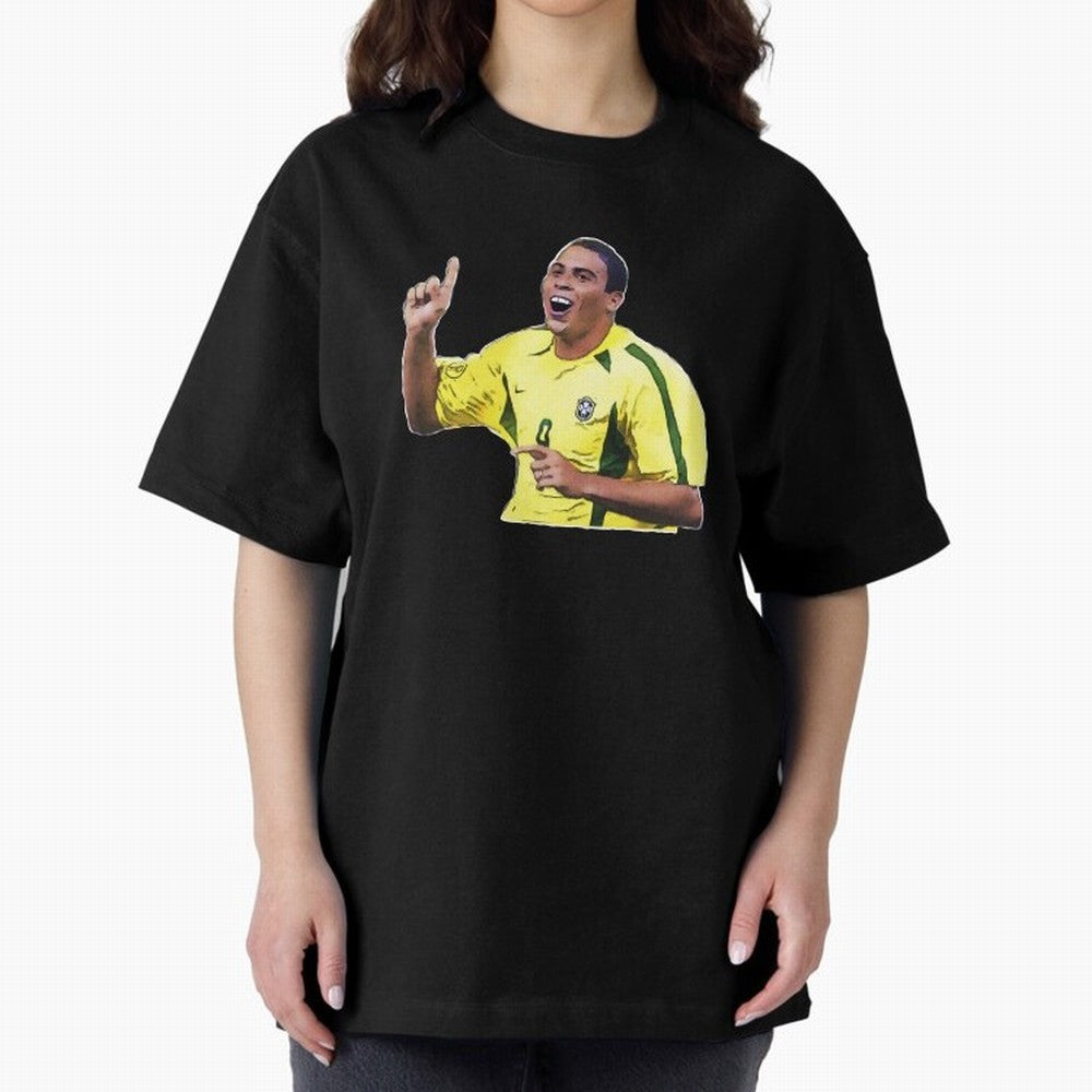 Ronaldo R9 - Brazil Oversized T-Shirt Celebrate the FIFA World Cup 2026 USA Canada Mexico Journey through Messi, Neymar and Mbappe Highlights, Argentina, France and Brazil Pride, Fan Favorite Moments, National Team Passion, Big Match Drama and