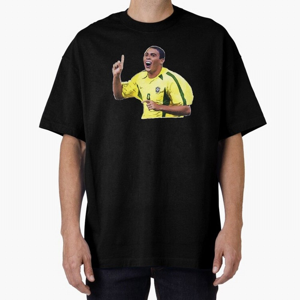 Ronaldo R9 - Brazil Oversized T-Shirt Celebrate the FIFA World Cup 2026 USA Canada Mexico Journey through Messi, Neymar and Mbappe Highlights, Argentina, France and Brazil Pride, Fan Favorite Moments, National Team Passion, Big Match Drama and
