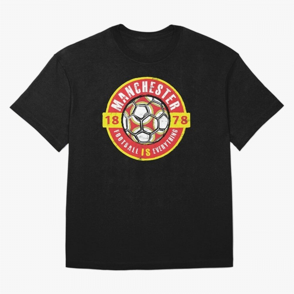 Football Is Everything - Manchester Fan Vintage Oversized T-Shirt Join the Countdown to FIFA World Cup 2026 USA Canada Mexico Spirit, Connected to Spain, Cristiano Ronaldo, Haaland and CR7, Classic Soccer Heritage, Championship Pressure, Fan