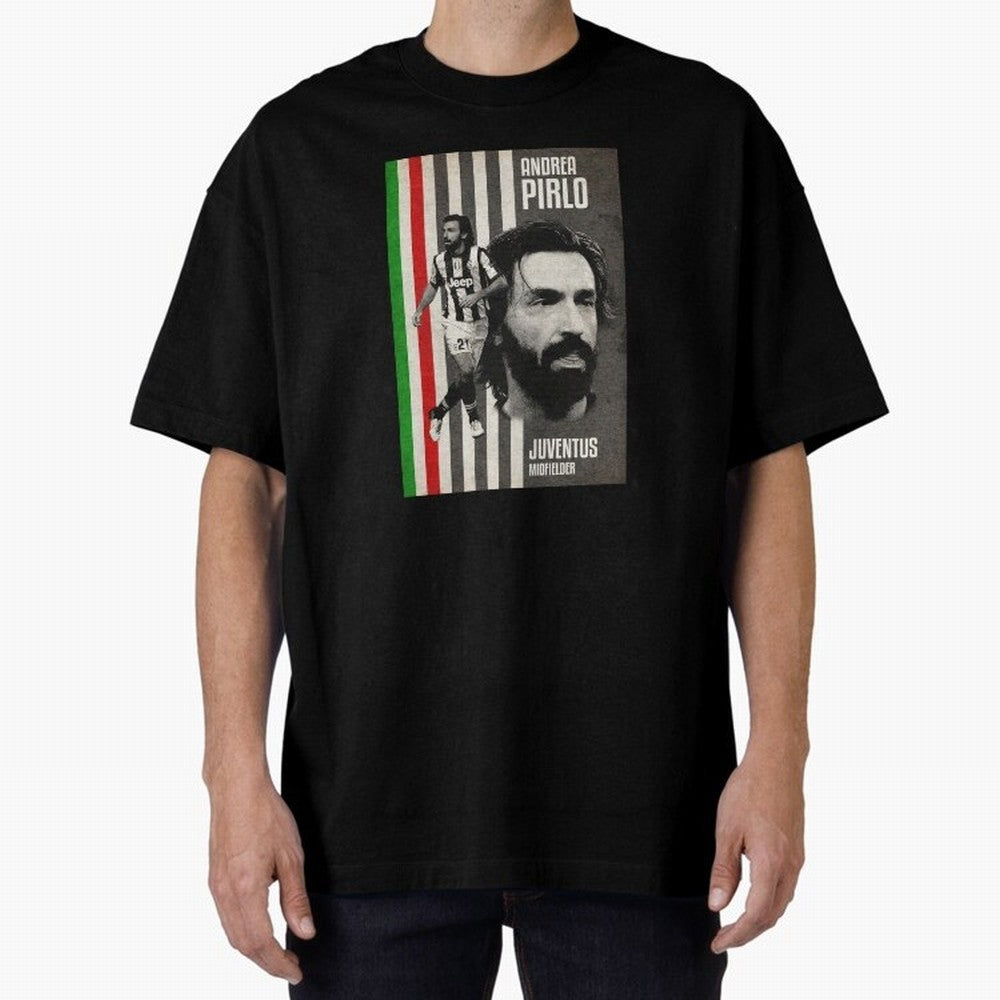 andrea pirlo juventus midfielder Oversized T-Shirt Support Your Favorite Stars during FIFA World Cup 2026 for Fans of Messi and Cristiano Ronaldo and Brazil, Portugal and Argentina, Bringing Goal Celebration Energy, Supporter Heritage, Football