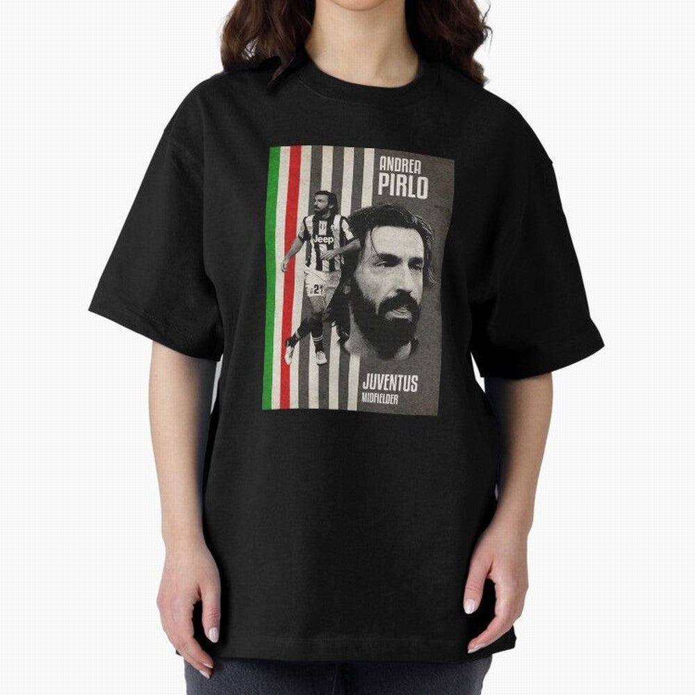 andrea pirlo juventus midfielder Oversized T-Shirt Support Your Favorite Stars during FIFA World Cup 2026 for Fans of Messi and Cristiano Ronaldo and Brazil, Portugal and Argentina, Bringing Goal Celebration Energy, Supporter Heritage, Football