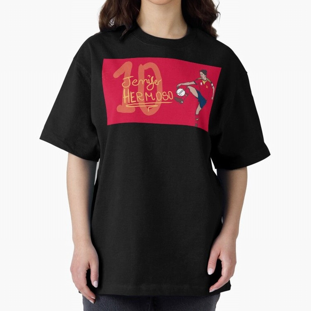 Jennifer Hermoso Oversized T-Shirt Bring World Football Passion into Match Day Hype around FIFA World Cup 2026 Group Stage, Haaland and Mbappe, Argentina, Champion Mindset, Group Stage Buzz, Knockout Tension and Passionate Fan Culture; Perfect for