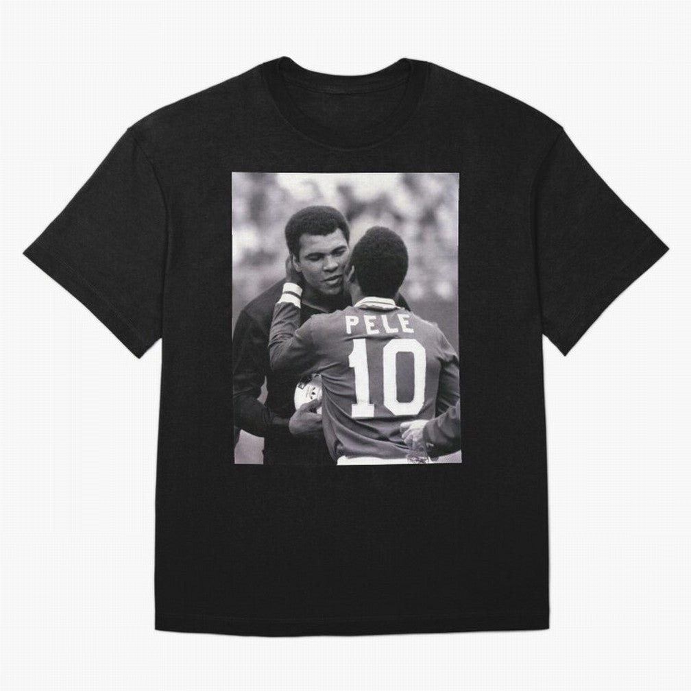The Boxing Legend Meet The Football Legend Poster Oversized T-Shirt Get Ready for Global Football Passion for FIFA World Cup 2026 USA Canada Mexico, Capturing Messi and Cristiano Ronaldo, Argentina, Vintage Soccer Flavor, Modern Football Stars,