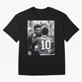 The Boxing Legend Meet The Football Legend Poster Oversized T-Shirt Get Ready for Global Football Passion for FIFA World Cup 2026 USA Canada Mexico, Capturing Messi and Cristiano Ronaldo, Argentina, Vintage Soccer Flavor, Modern Football Stars,
