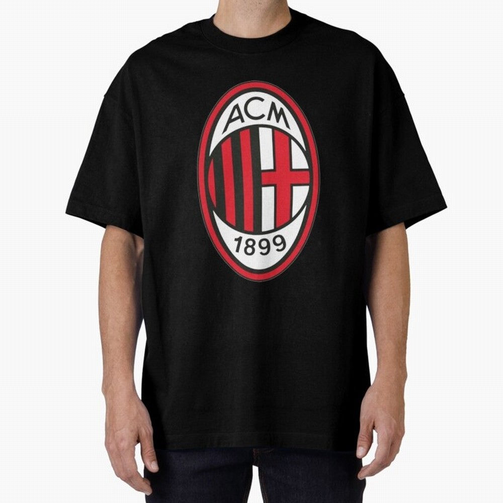milan black n red Oversized T-Shirt Join Supporters Worldwide for FIFA World Cup 2026 Centered on Messi, Argentina and Brazil Energy, Retro Football Energy, Iconic Rivalries, Trophy Chase Drama and Stadium Atmosphere; Ideal for Football Dads,