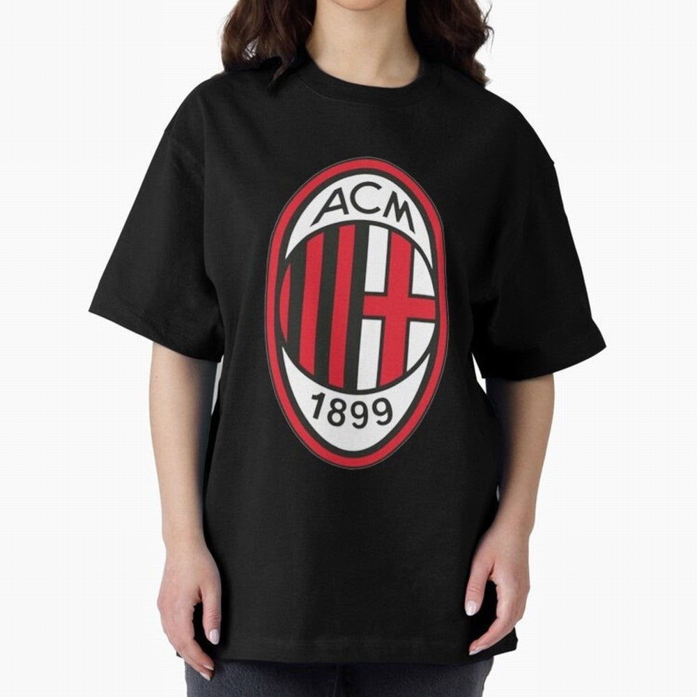 milan black n red Oversized T-Shirt Join Supporters Worldwide for FIFA World Cup 2026 Centered on Messi, Argentina and Brazil Energy, Retro Football Energy, Iconic Rivalries, Trophy Chase Drama and Stadium Atmosphere; Ideal for Football Dads,