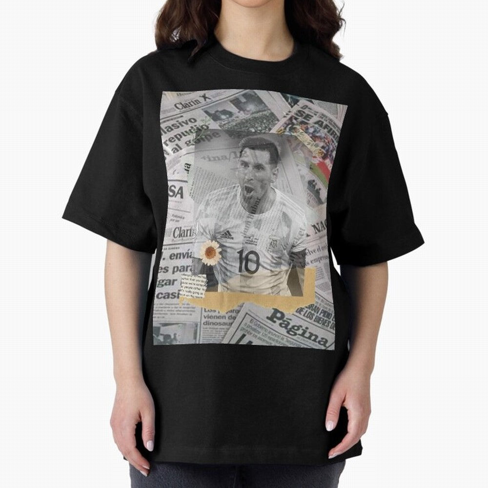 Lionel Messi The Greatest Oversized T-Shirt Celebrate Unforgettable Nights in Match Day Hype around FIFA World Cup 2026 Group Stage, Neymar, Haaland and Cristiano Ronaldo, Brazil, Portugal and Argentina, Championship Spirit, Famous Goals, Roaring