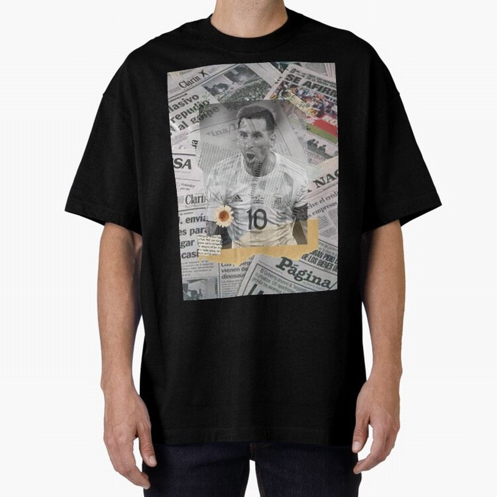 Lionel Messi The Greatest Oversized T-Shirt Celebrate Unforgettable Nights in Match Day Hype around FIFA World Cup 2026 Group Stage, Neymar, Haaland and Cristiano Ronaldo, Brazil, Portugal and Argentina, Championship Spirit, Famous Goals, Roaring