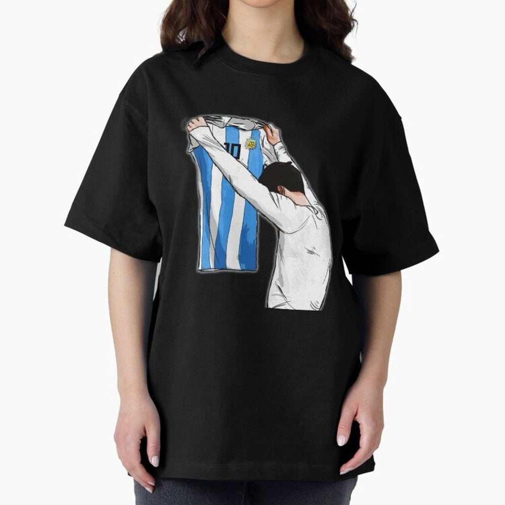 Art Messi Illustration Classic T-Shirt Celebrate FIFA World Cup 2026 Spirit, Inspired by Argentina, France and Brazil, Neymar, Global Supporter Spirit, Legendary Goals, National Colors and Tournament Celebration; Ideal for Passionate Fans Who Love