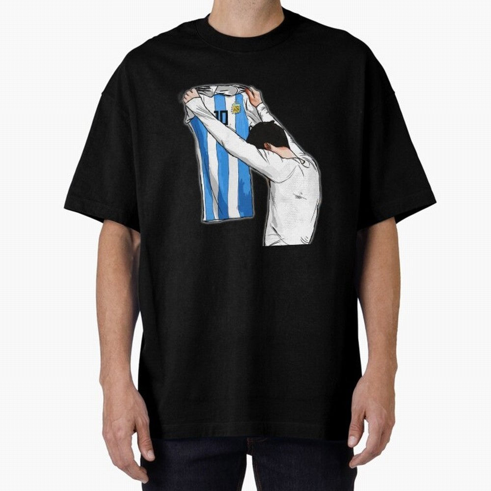 Art Messi Illustration Classic T-Shirt Celebrate FIFA World Cup 2026 Spirit, Inspired by Argentina, France and Brazil, Neymar, Global Supporter Spirit, Legendary Goals, National Colors and Tournament Celebration; Ideal for Passionate Fans Who Love
