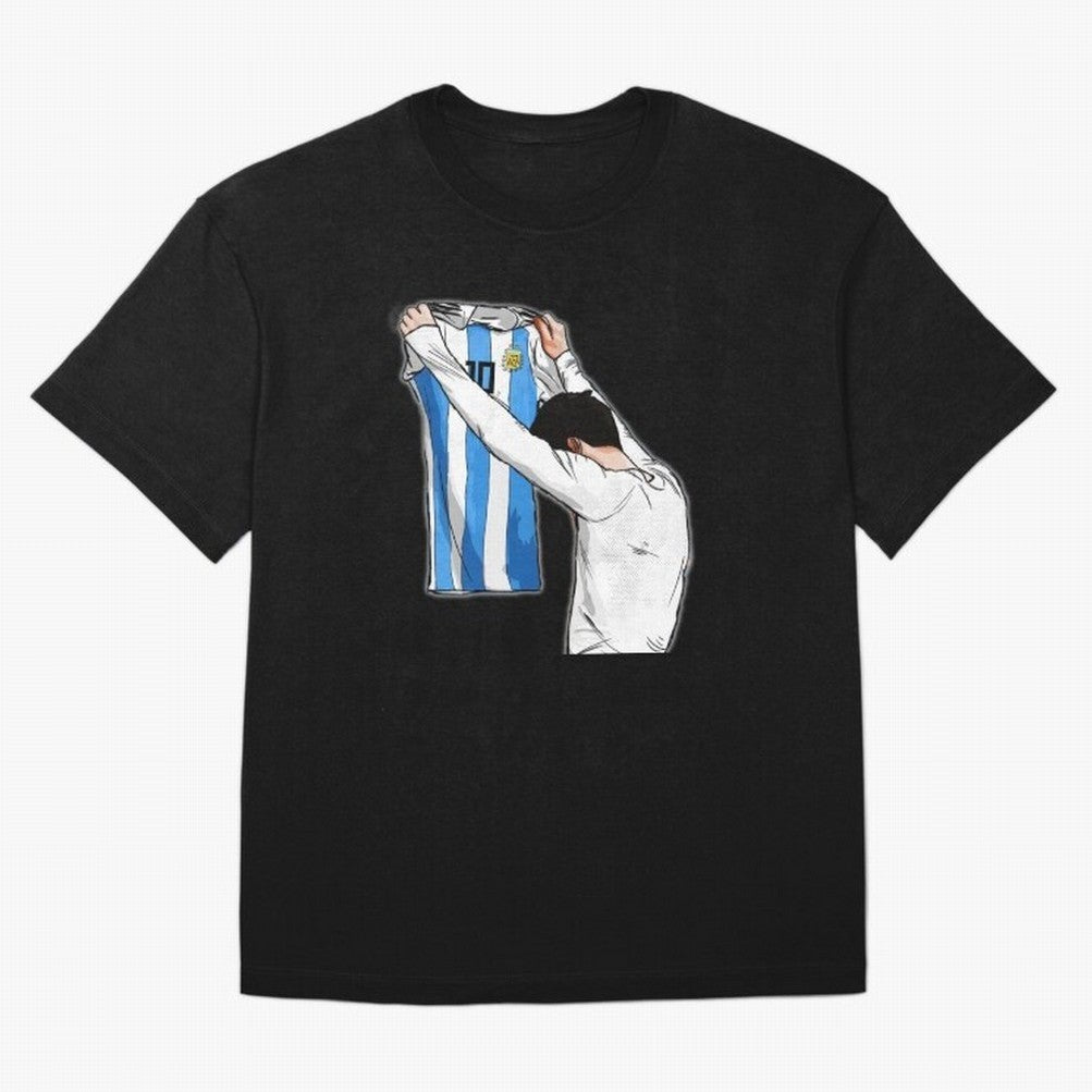 Art Messi Illustration Classic T-Shirt Celebrate FIFA World Cup 2026 Spirit, Inspired by Argentina, France and Brazil, Neymar, Global Supporter Spirit, Legendary Goals, National Colors and Tournament Celebration; Ideal for Passionate Fans Who Love