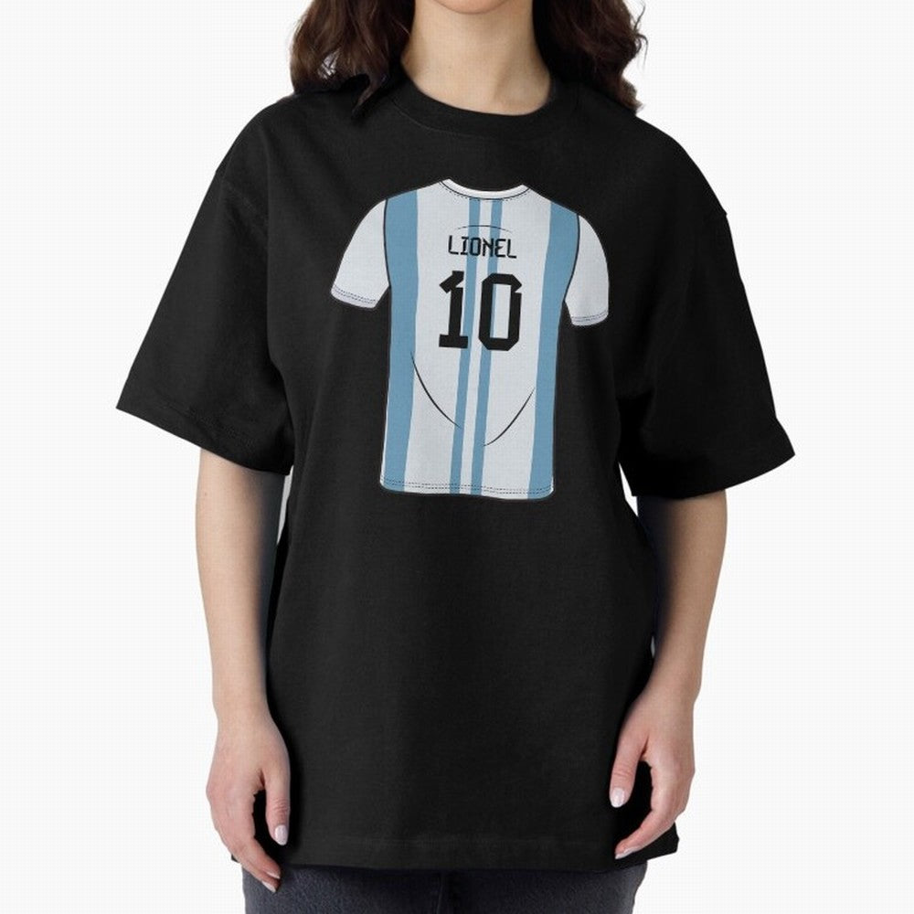 LeoMessi Jersey Illustration 2022 Oversized T-Shirt Celebrate the Magic of the FIFA World Cup 2026 USA Canada Mexico Journey through CR7 Highlights, Spain and Netherlands Pride, Match Day Excitement, Supporter Culture, Golden Goals and Global