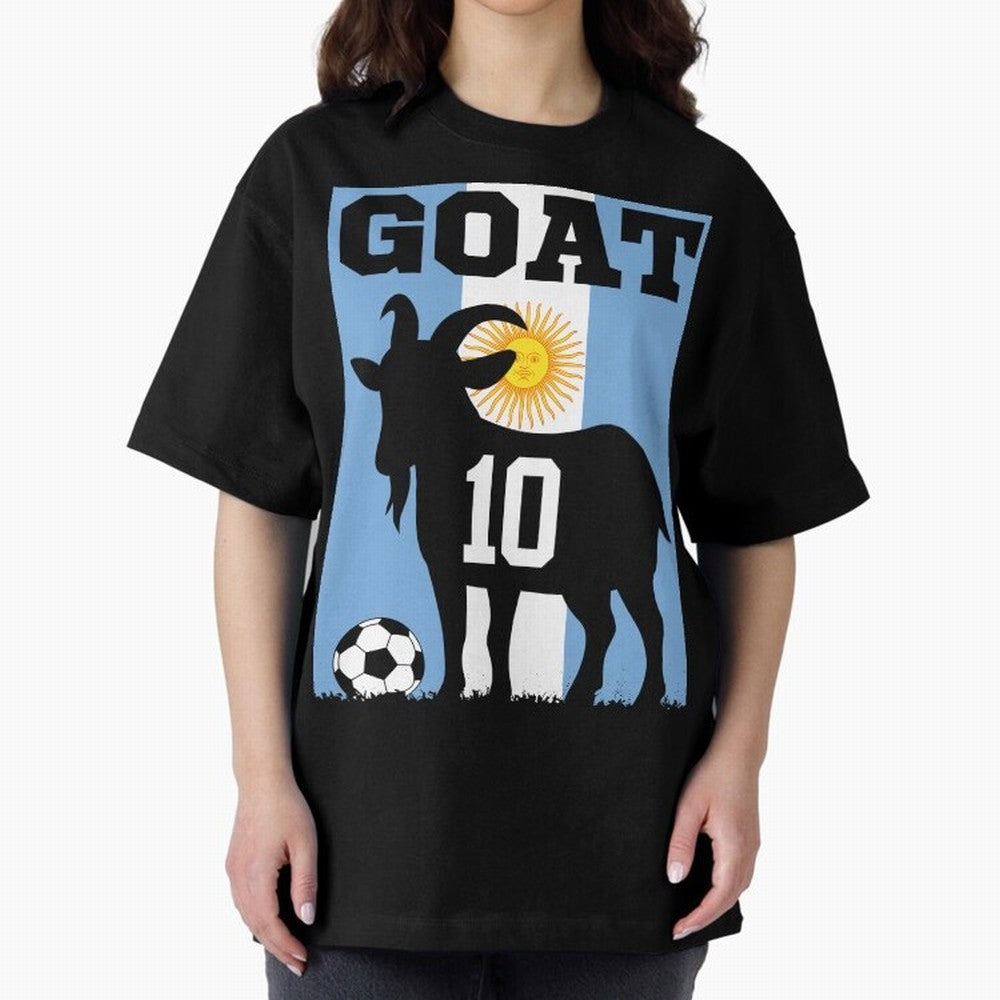 Argentina World Cup 2026 The Goat 10 Oversized T-Shirt Build FIFA World Cup 2026 USA Canada Mexico Spirit, Centered on Spain and Netherlands, Neymar, Football Festival Excitement, Trophy Ambitions, Country Rivalries and Star Player Buzz; Ideal for